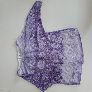 Small Jennifer Lopez boat neck / shoulder cut-out sequined blouse